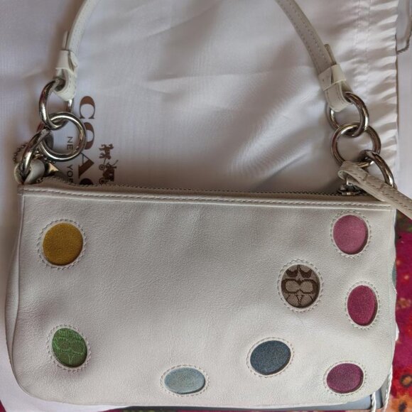 COACH SIGNATURE MULTICOLOR POLKA DOT POUCH MINI DEMI POUCH w/DUST BAG - Picture 1 of 13